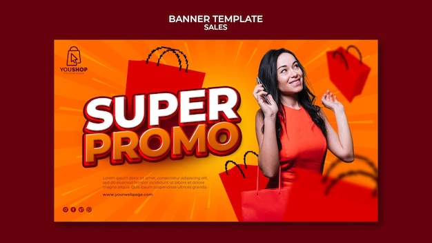 Free PSD sale banner template design