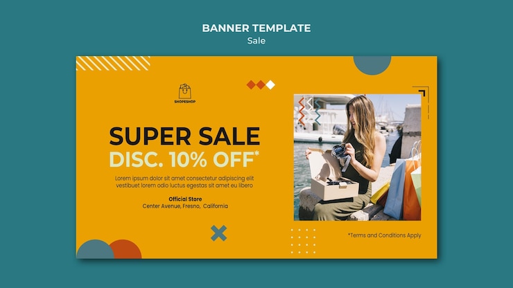 Free PSD sale concept banner template