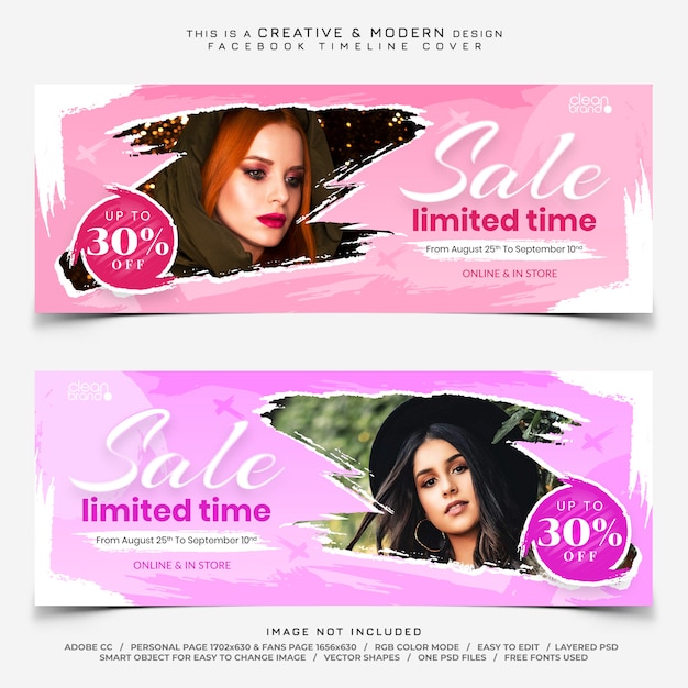 Sale fashion facebook timeline cover banner