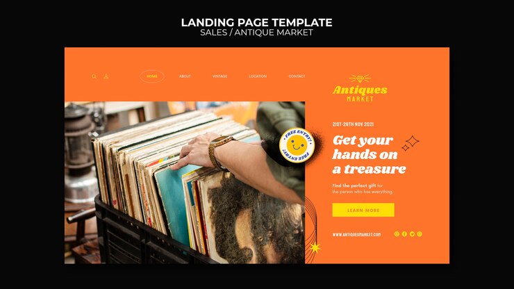Free PSD sale landing page  design template
