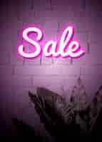 Free PSD sale neon sign