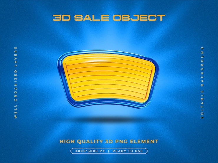 Free PSD sale object 3d render illustration