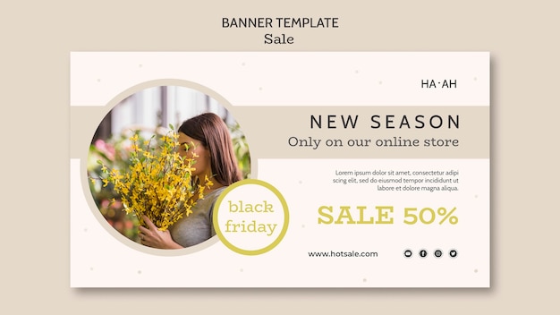 Sale offer horizontal banner template