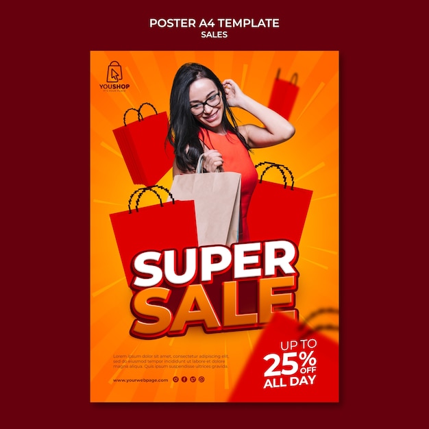 Free PSD sale poster template design