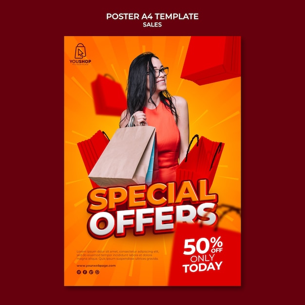 Free PSD sale poster template design