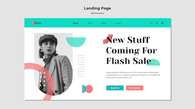 Free PSD sale promotion landing page template