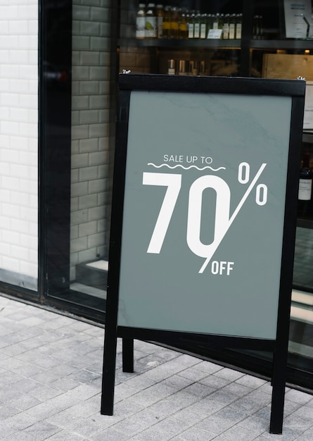 Sale up to 70% off poster mockup