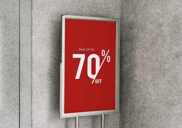 Sale up to 70% off poster mockup