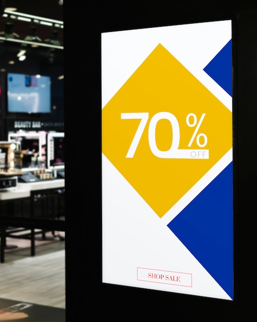 Sale up to 70% off poster mockup