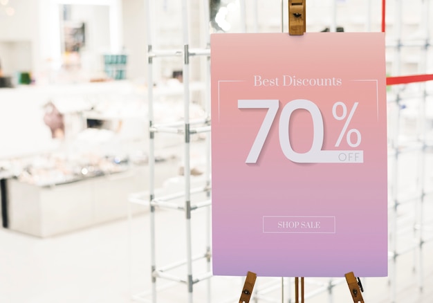 Sale up to 70% off poster mockup