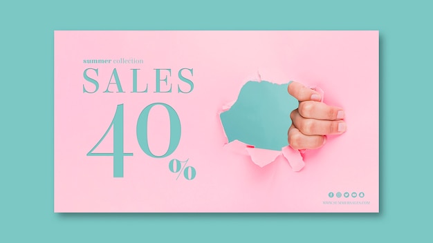 Free PSD sales banner template with image