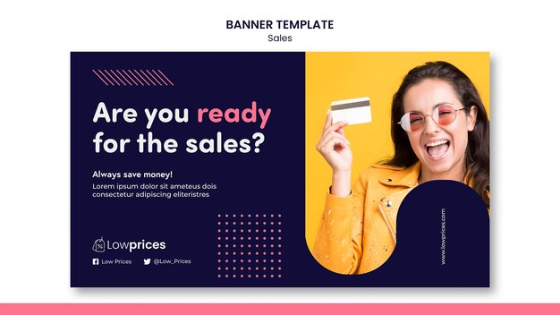 Sales banner template with photo