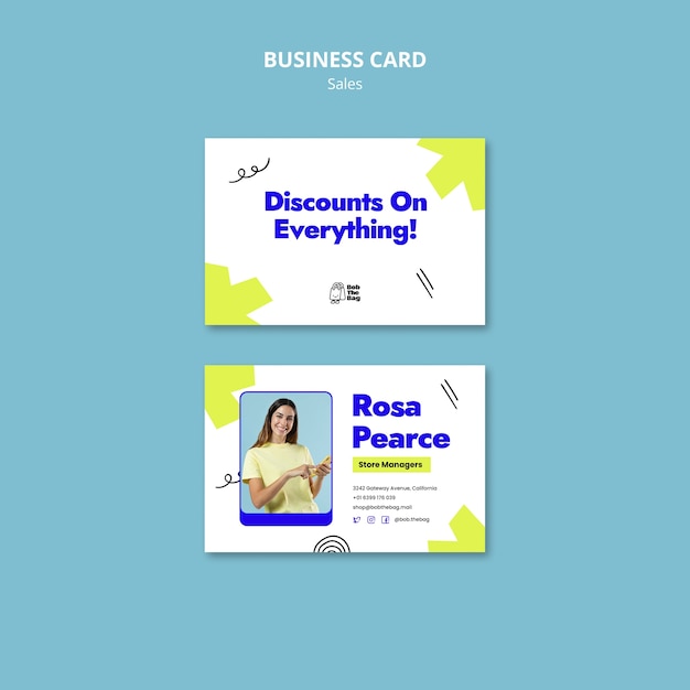 Free PSD sales discount business card template