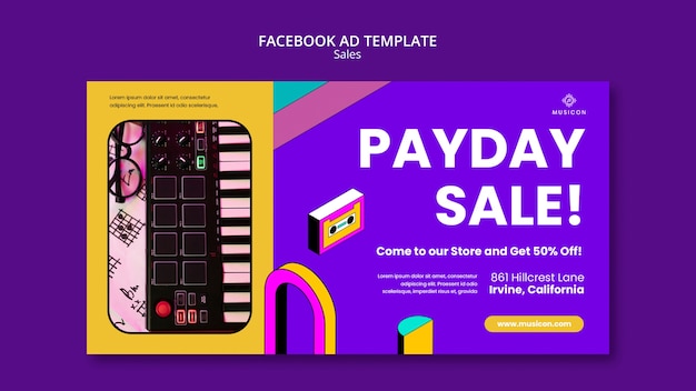 Free PSD sales discount  facebook template