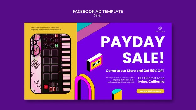 sales discount  facebook template