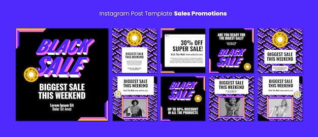 Free PSD sales discount instagram posts template