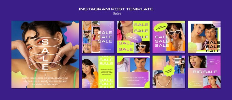 Бесплатный PSD шаблон сообщения в instagram со скидкой на продажу