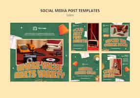 Free PSD sales discount instagram posts