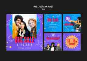 Free PSD sales discount  instagram posts