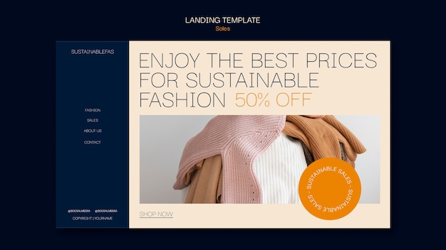 Free PSD sales discount landing page template