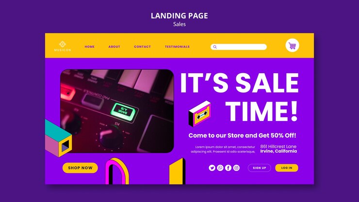 Free PSD sales discount landing page template
