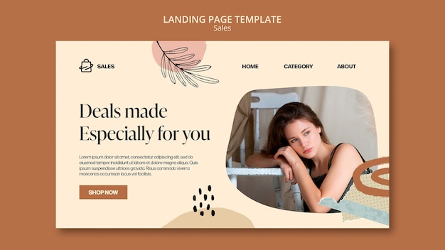 Sales discount landing page template