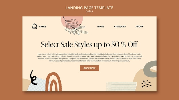 Free PSD sales discount landing page template