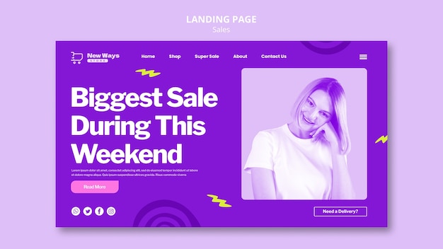 Free PSD sales discount landing page template