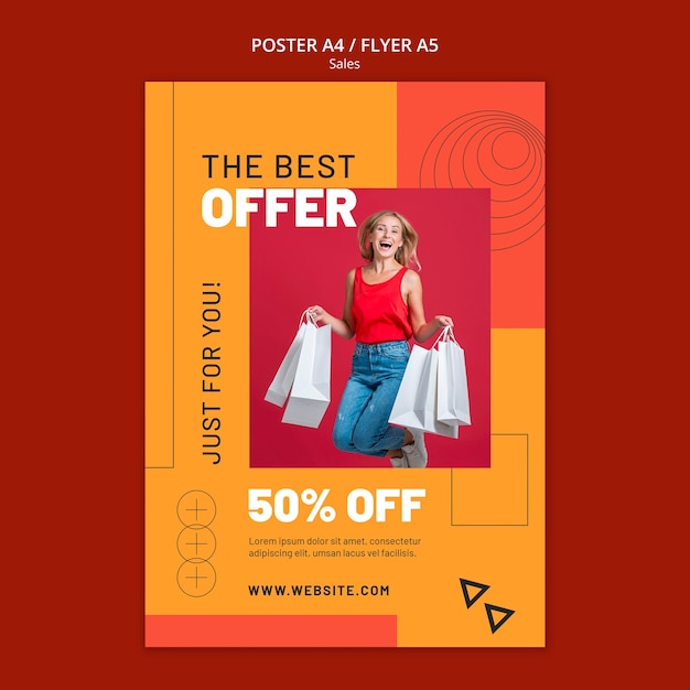 Sales discount poster template
