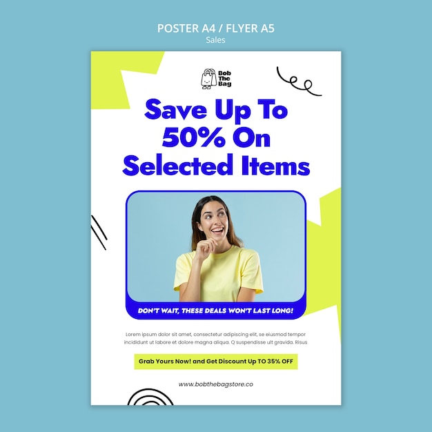 Sales Discount Poster Template Free PSD Download