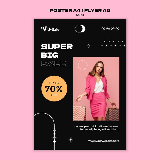 Sales discount poster template