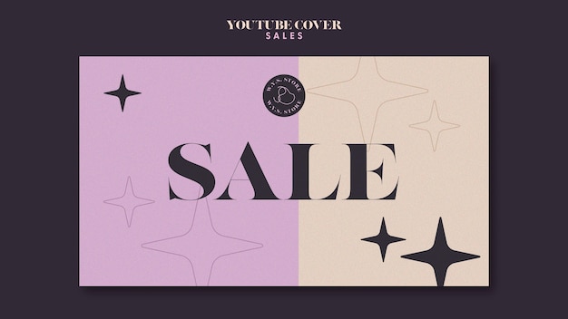 Free PSD sales discount youtube cover template