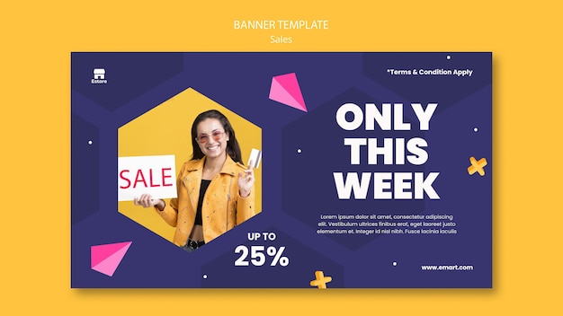 Free PSD sales horizontal banner template