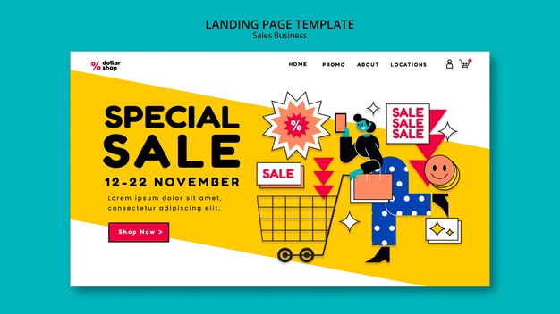 Sales landing page template