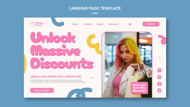 Free PSD sales landing page template