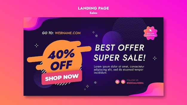 Free PSD sales offers landing page