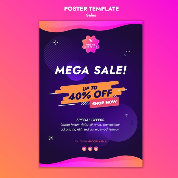 Free PSD sales offers poster template