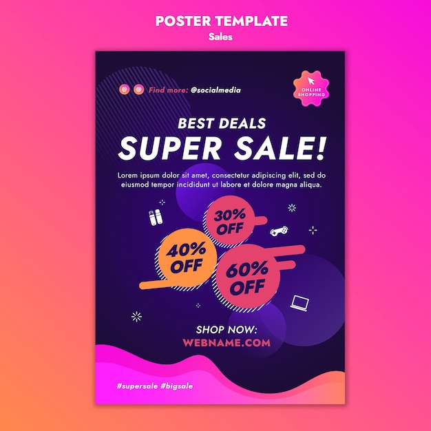 Free PSD sales offers poster template