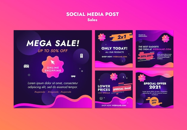 Free PSD sales offers social media post