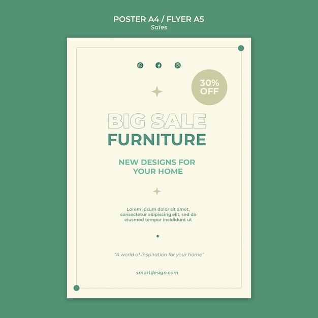 Free PSD sales poster template design