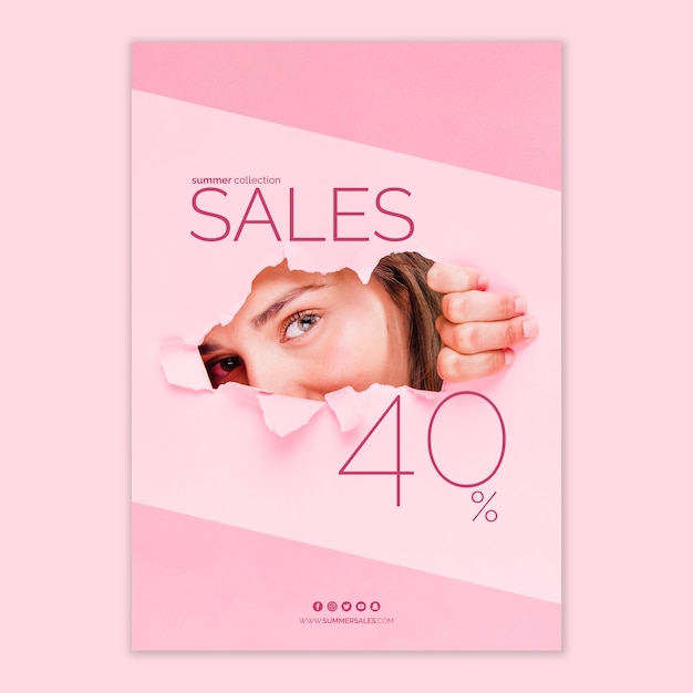 Free PSD sales poster template