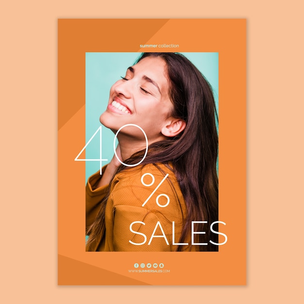 Free PSD sales poster template