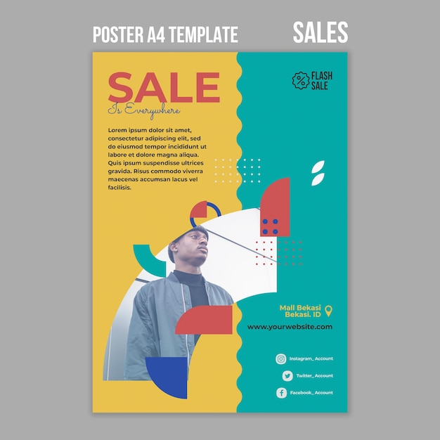 Free PSD sales poster template