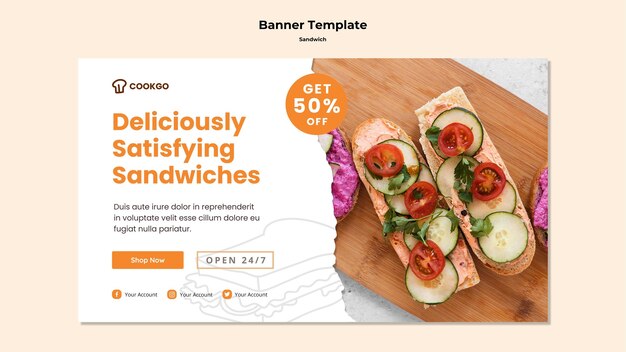 샌드위치 개념 배너 템플릿