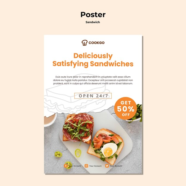 Sandwich concept poster template