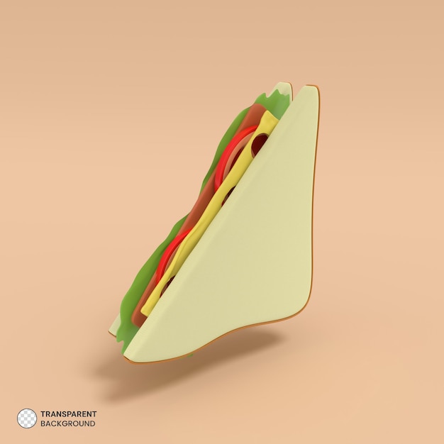 PSD gratuito icona sandwich isolato rendering 3d illustrazione