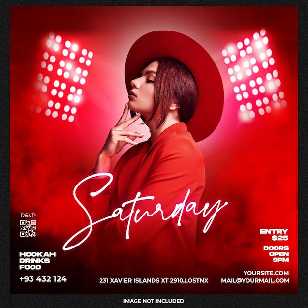 Saturday party social media template