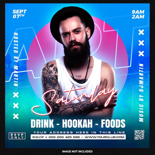 Saturday party social media template