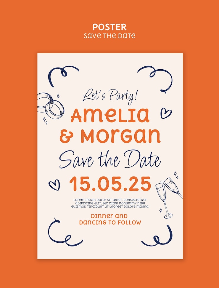 Free PSD save the date template