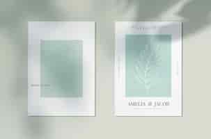 Free PSD save the date wedding invitation card mockup